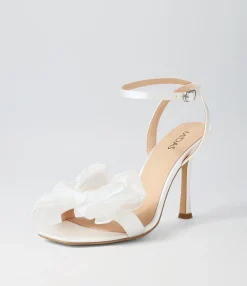 Hot Darris White Satin Sandals Women Heels