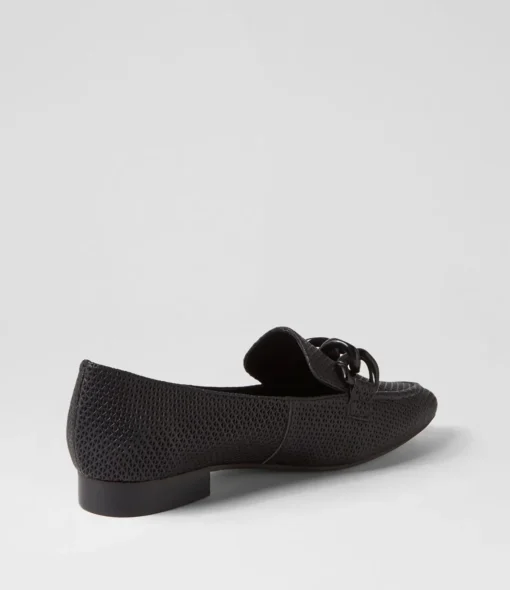 Fashion Devin Black Leather Loafers Women Loafers