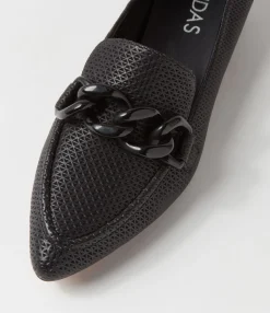 Fashion Devin Black Leather Loafers Women Loafers