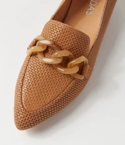 Cheap Devin Dark Tan Leather Loafers Women Loafers