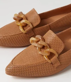 Cheap Devin Dark Tan Leather Loafers Women Loafers
