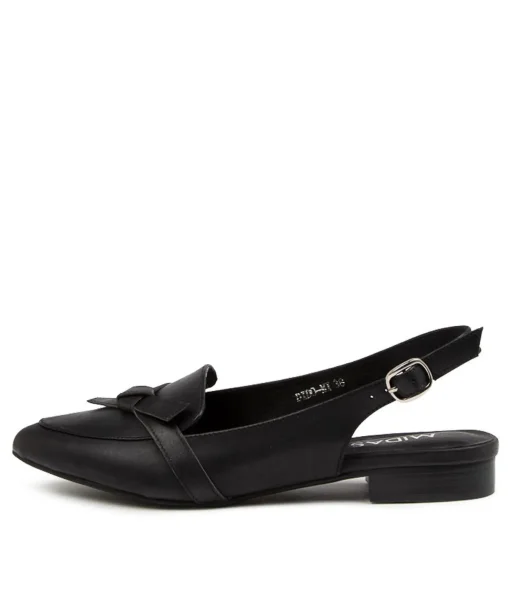 Cheap Dido Black Leather Women Loafers