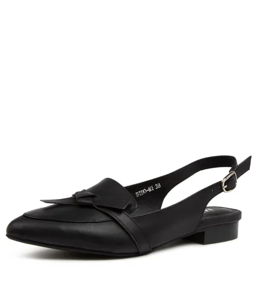 Cheap Dido Black Leather Women Loafers