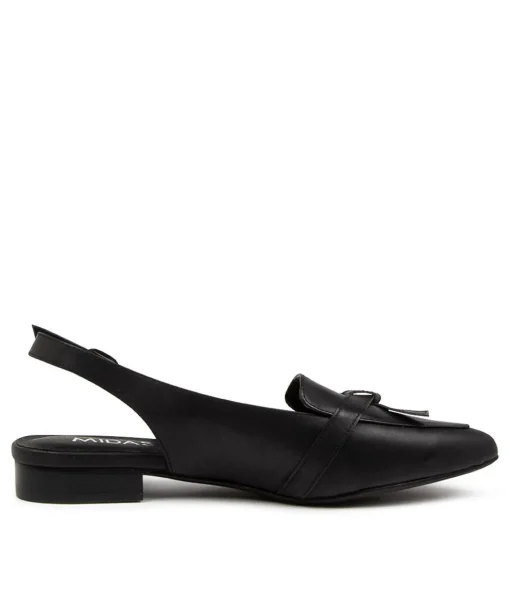 Cheap Dido Black Leather Women Loafers