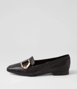 New Dorees Black Leather Loafers Women Loafers