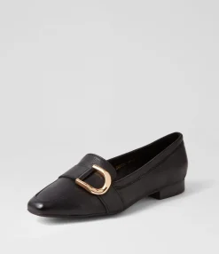 New Dorees Black Leather Loafers Women Loafers