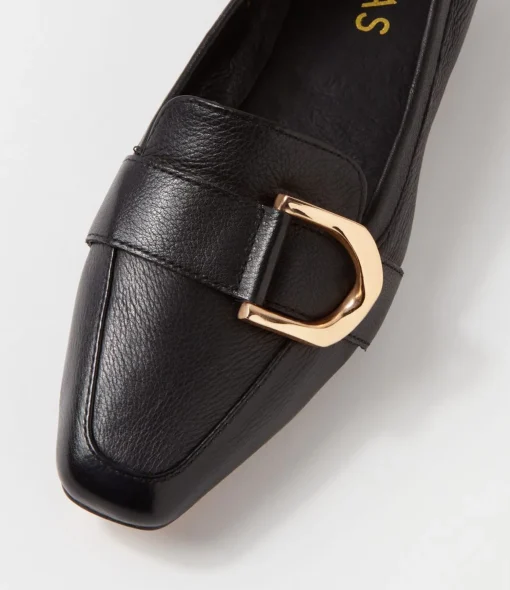 New Dorees Black Leather Loafers Women Loafers