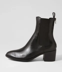 New Dowd Black Leather Chelsea Boots Women Ankle Boots