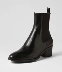 New Dowd Black Leather Chelsea Boots Women Ankle Boots