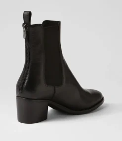 New Dowd Black Leather Chelsea Boots Women Ankle Boots