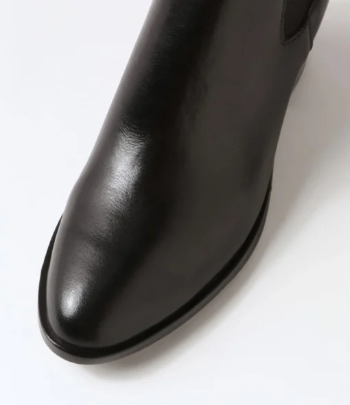 New Dowd Black Leather Chelsea Boots Women Ankle Boots