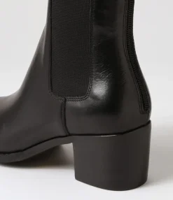 New Dowd Black Leather Chelsea Boots Women Ankle Boots
