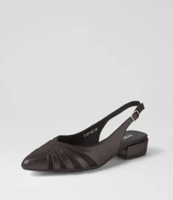 Best Sale Easi Black Shimmer Mesh Leather Flat Shoes Women Flats