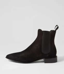 Online Egor Black Suede Elastic Chelsea Boots Women Ankle Boots