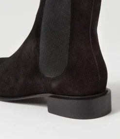 Online Egor Black Suede Elastic Chelsea Boots Women Ankle Boots