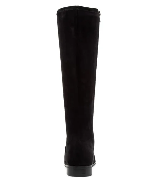 Cheap Fiery Black Stretch Microsuede Knee High Boots Women Boots