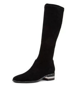 Online Flowe Black Microsuede Knee High Boots Bh Women Boots
