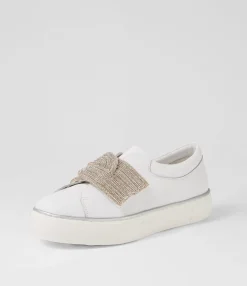 Store Flutters White Silver Leather Jewels Sneakers Women Sneakers
