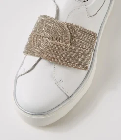 Store Flutters White Silver Leather Jewels Sneakers Women Sneakers