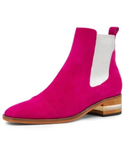 New Foro Dark Fuchsia Silver Suede Ankle Boots Women Ankle Boots