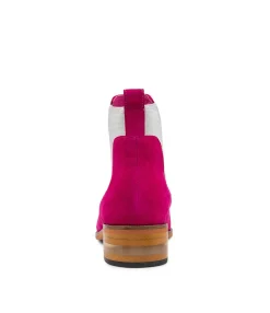 New Foro Dark Fuchsia Silver Suede Ankle Boots Women Ankle Boots
