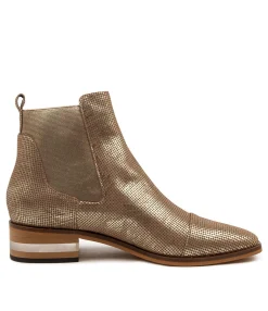 Online Foro Old Gold Leather Women Ankle Boots