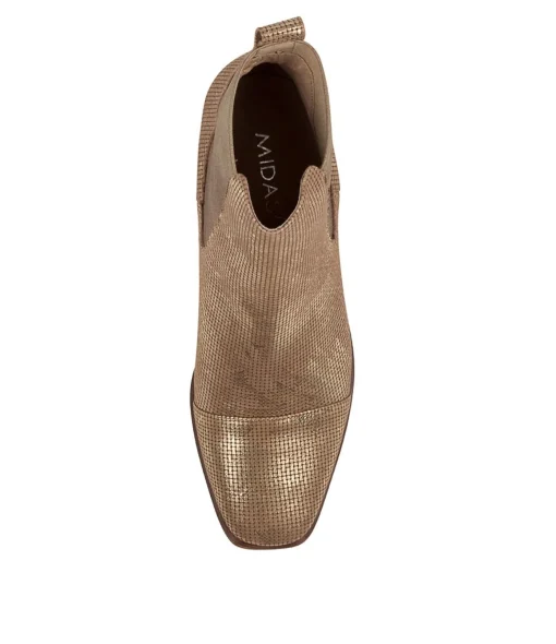 Online Foro Old Gold Leather Women Ankle Boots