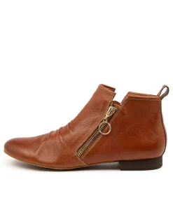 Clearance Gabrielle Tan Leather Women Ankle Boots