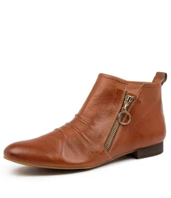 Clearance Gabrielle Tan Leather Women Ankle Boots