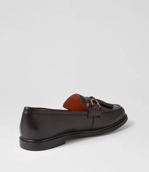 Discount Gello Black Leather Loafers Women Loafers