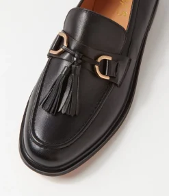 Discount Gello Black Leather Loafers Women Loafers
