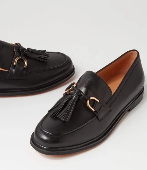 Discount Gello Black Leather Loafers Women Loafers