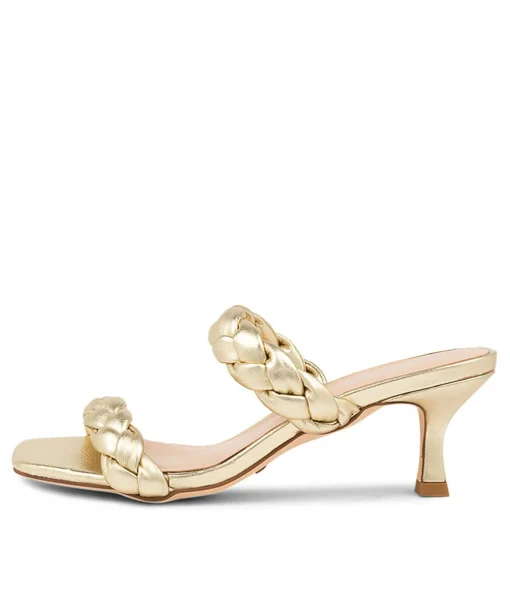 Best Sale Gemmsi Pale Gold Leather Women Heels