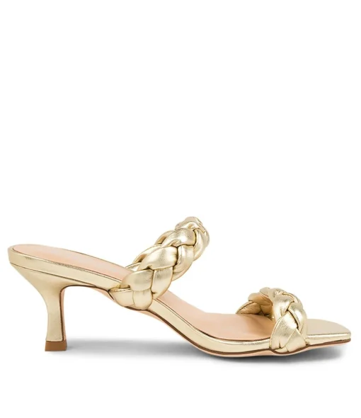 Best Sale Gemmsi Pale Gold Leather Women Heels