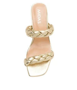 Best Sale Gemmsi Pale Gold Leather Women Heels