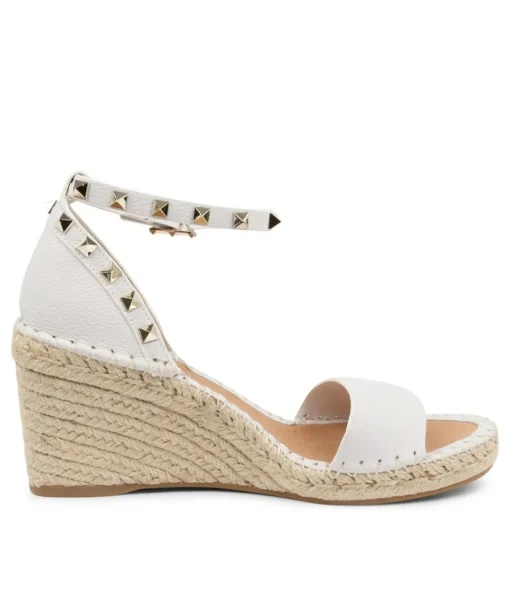 Best Gigi White Leather Women Espadrilles