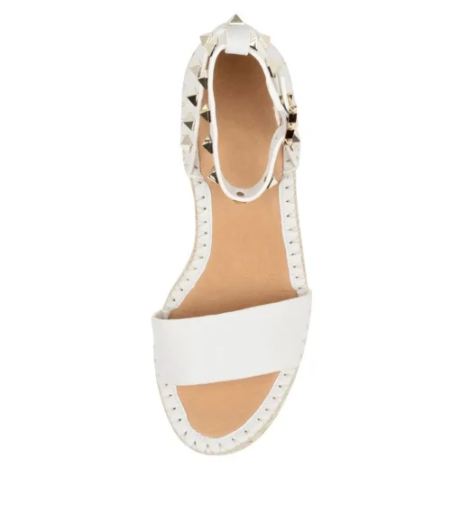 Best Gigi White Leather Women Espadrilles