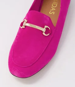 Best Sale Ginnas Fuchsia Suede Loafers Women Loafers