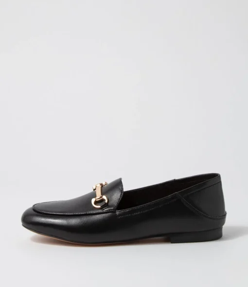 New Ginnas Half Black Leather Loafers Women Loafers