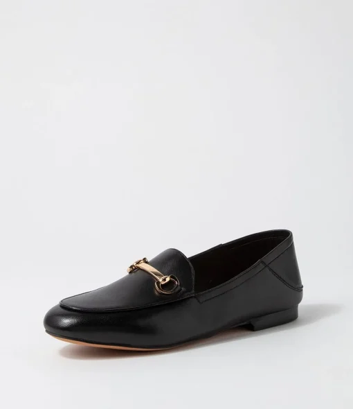 New Ginnas Half Black Leather Loafers Women Loafers
