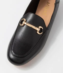 New Ginnas Half Black Leather Loafers Women Loafers
