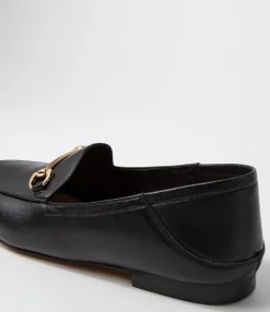 New Ginnas Half Black Leather Loafers Women Loafers