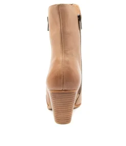 Fashion Gist Cappuccino Leather Women Ankle Boots