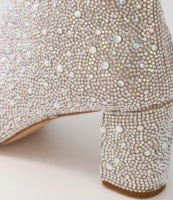 Store Glistin Silver Jewel Fabric Ankle Boots Women Ankle Boots
