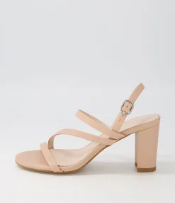 Best Sale Goldy Dark Nude Leather Sandals Women Heels