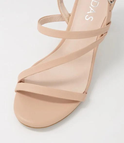 Best Sale Goldy Dark Nude Leather Sandals Women Heels