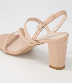 Best Sale Goldy Dark Nude Leather Sandals Women Heels