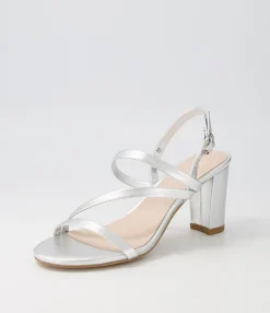Fashion Goldy Silver Leather Sandals Women Heels
