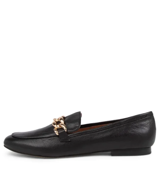 Fashion Gollish Black Leather Loafers Women Loafers