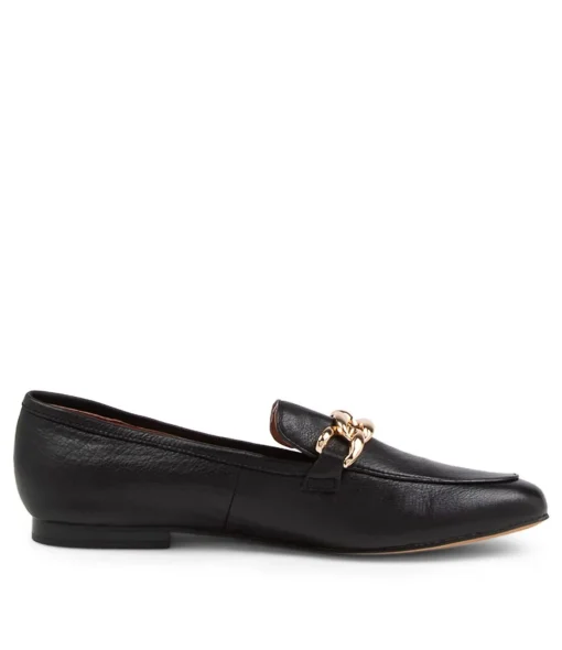 Fashion Gollish Black Leather Loafers Women Loafers